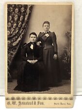 Antique 1880s Cabinet Card Photo of FANCY DRESSED GIRLS - North Bend, Nebraska picture