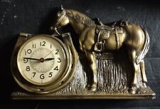 Vintage Mastercrafters Horseshoe & Horse Mantle Clock picture