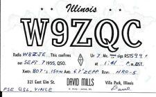 QSL 1955 Villa Park Illinois   radio card picture