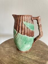 Antique 1870s Wardel Majolica Bamboo & Fern Pitcher 7