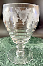 Hawkes Stem Low Water Glass Clear Engraved Floral HAW74 Priced per Stem 6 Total picture