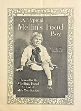1917 MELLIN'S FOOD Boy Vintage Print Ad FULL PAGE 9x12