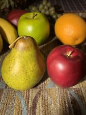 Vintage Lot Artificial FAUX FRUIT Realistic Grapes Pear Orange Banana Apple~8 Pc picture