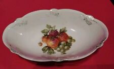 Eleanor Bavaria Long Floral Iridescent China Candy Dish or Tray Fruit Motif  picture