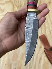 10”Custom Made Damascus Steel Blade w/Ram horn handle/Skinner/hunting Knife ZH07 picture