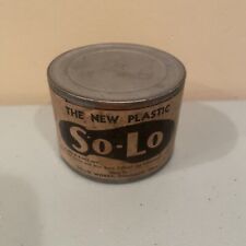 Vintage So-Lo The New Plastic Tin for Shoe Repair So-Lo Works Cincinnati, Ohio picture