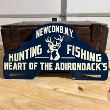 Newcomb New York Hunting Fishing Metal License Plate Tag Topper Sign Adirondacks picture
