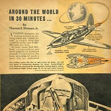 1945 Vintage Around the World in 30 Minutes Aircraft Article Popular Mechanics picture