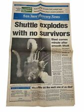 Vintage San Jose Mercury Newspaper January 28 1986 Shuttle Explodes No Survivors picture