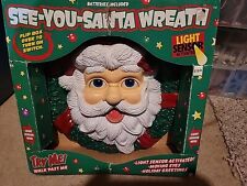 See You Santa Christmas Wreath Motion Sensor Talking Tested WORKS Batteries Incl picture