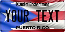 Puerto Rico Flag Wave License Plate Personalized Car Auto Bike Motorcycle Custom picture