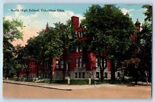 Columbus Ohio OH Postcard North High School Building Exterior Trees 1915 Vintage picture
