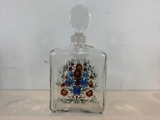 Vintage Alfred Taune Vohenstrauss German Hand Painted Floral Glass Decanter picture
