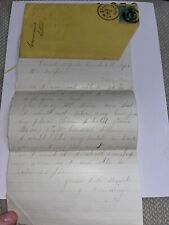 Antique 1876 Post Civil War Letter Grand Rapids MI 2 Saranac Michigan House Sale picture