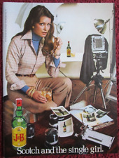 1974 J&B Scotch Whiskey Print Ad ~ Sexy Single Girl, Photographer Camera Equip picture