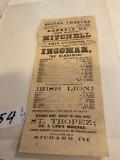 1354 ACTRESS  MAGGIE MITCHELL BROADSIDE BOOTH TEA WITH/LINCOLN SOUTH SYMPATHIES picture