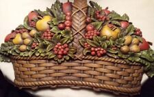 Vintage 1978 Homco Wall Plaque / Fruit Basket / Kitschy Decor picture