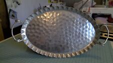 Vintage 1950's Cromwell Hand Wrought Aluminum Serving Tray Dessert Charcuterie  picture