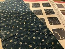 Antique Indigo Calico Fabric Frag 2 Sided Primitive Quilt Moprimitivepast Aafa picture
