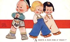 A Man's a Man Scottish Boy Scotland Artist Signed Mabel Lucie Attwell #2424 picture