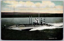 Postcard c1908 HMS Holland Royal Navy Submarine No. 3 Sank in 1911 picture