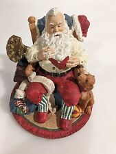 Vintage Large Old Santa Ceramic Figurine-Santa w Victrola, Nice List Dog &Cat picture