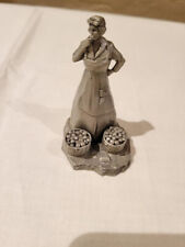 Vtg. Signed Fine Pewter Figurine 'Apples for Sale' by Ron Hinote picture