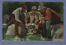 Postcard Three Men Panning For Gold Alaska AK picture