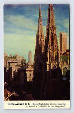 c1939 Postcard New York NY St Patricks Cathedral Fifth Avenue picture
