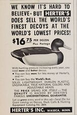 1961 Print Ad Herter's World's Finest Duck Decoys Lower Price Waseca,Minnesota picture