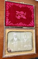 6x4 Half Plate Daguerreotype Photo Older Distinguished Man & Wife, Tinted Bonnet picture