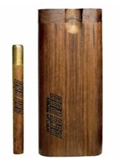 Bad Ash Dugout 4” Exotic Wood With Brass Bat 100% Authentic picture