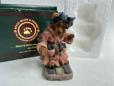 Boyds Bears #2284 Ms Griz Saturday Night Pink Bathrobe Weight Scale in org BOX picture