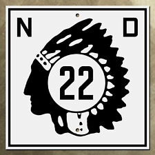North Dakota route 22 highway marker road sign shield 1931 Native American chief picture