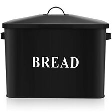 Black Bread Box for Kitchen Countertop, Metal Bread Bin Holder for Modern Far... picture