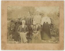 Antique Circa 1890s 8x10 in Mounted Photo Stoic Family of Men and Women Outside picture