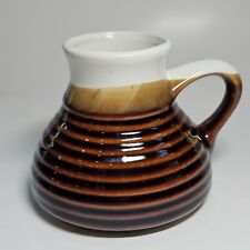 Vintage No-Spill Travel Coffee Cup/Mug Pottery. Brown and White picture