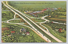 Postcard Garden State Parkway New Jersey Aerial View picture