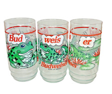 Budweiser Frog Set of 3 Collectible Glasses Vintage 1995 Anheuser-Busch picture