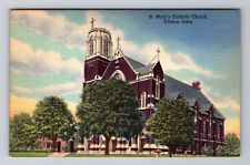 Clinton IA-Iowa, St Mary's Catholic Church, Antique Vintage Souvenir Postcard picture