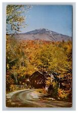 Postcard Franconia Notch New Hampshire Flume Covered Bridge Mt. Liberty picture
