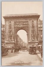 Paris France, Saint Denis Gate, Vintage RPPC Real Photo Postcard picture