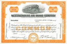 Westinghouse Air Brake Co. - 1930's-50's dated Railway Stock Certificate - Railr picture