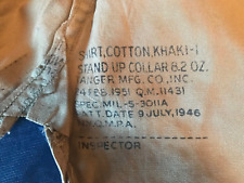 WWII Korean War Era  1946 Cotton KHAKI U.S. AIR-FORCE Khaki Shirt 15x32 picture