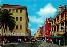 VINTAGE CONTINENTAL SIZE POSTCARD 1960s STREET SCENE WILLEMSTAD CURACAO NETH ANT picture