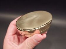 Vintage Antique Style Brass Tobacco Snuff or Pill Box Ring Container Box picture