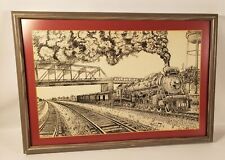 Railroad Train Engine 6218 Print Framed Railway Transportation Numbered picture