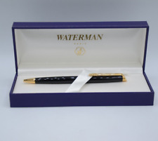 Waterman Paris Black Capped Gold Trim Ballpoint Pen - Original Box picture