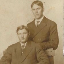 Small Portrait Of Two Dapper Men Gay Interest Antique Photo picture