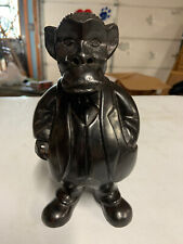 Carved Wooden Monkey in Suit, Standing- dark Colored Wood- Heavy picture